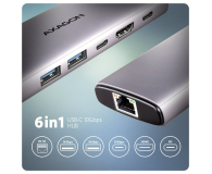 Axagon HMC-6G2L USB-C 10Gbps 6in1 hub - 1485454 - zdjęcie 2